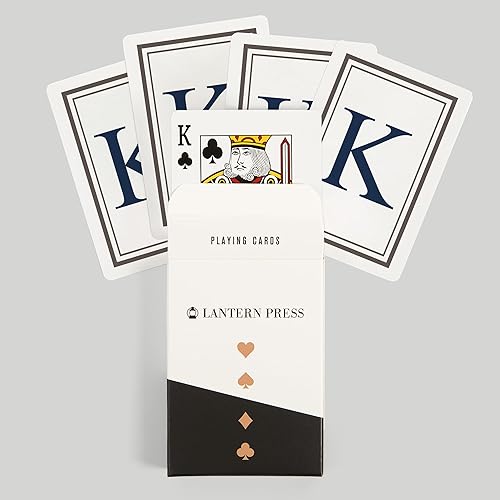 Miniatura 6 de Lantern Press Monogram, Estate, Gris y Azul, K (52 baraja de cartas de póquer, con Jokers)