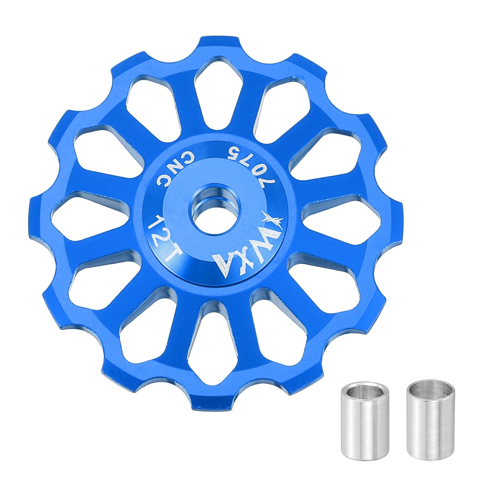 sourcing map 1 Set Bicycle Rear Derailleur Pulley 12T Ceramic Bearing Wheel Aluminum Alloy Guide Roller Wheels for 8/9/10/11 Speed Transmission System Road Bike Mountain Bike MTB BMX, Blue
