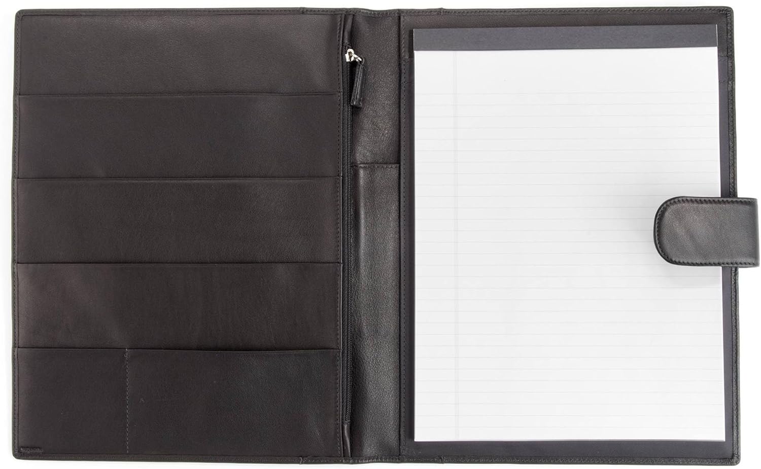 Leatherology Black Onyx Portfolio A4 Organizer with Tablet Pocket, Magnetic Closure, Full Grain Leather