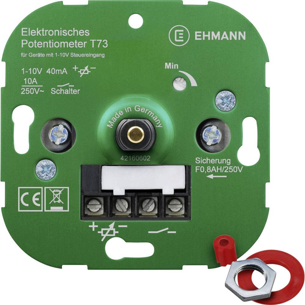 EHMANN 7300 x 0000 Electronic Potentiometer 230 V 50 Hz Control Current: Max. 40 mA for dimming lights with electronic ballasts (EVG) or devices with control voltage (1-10 V)