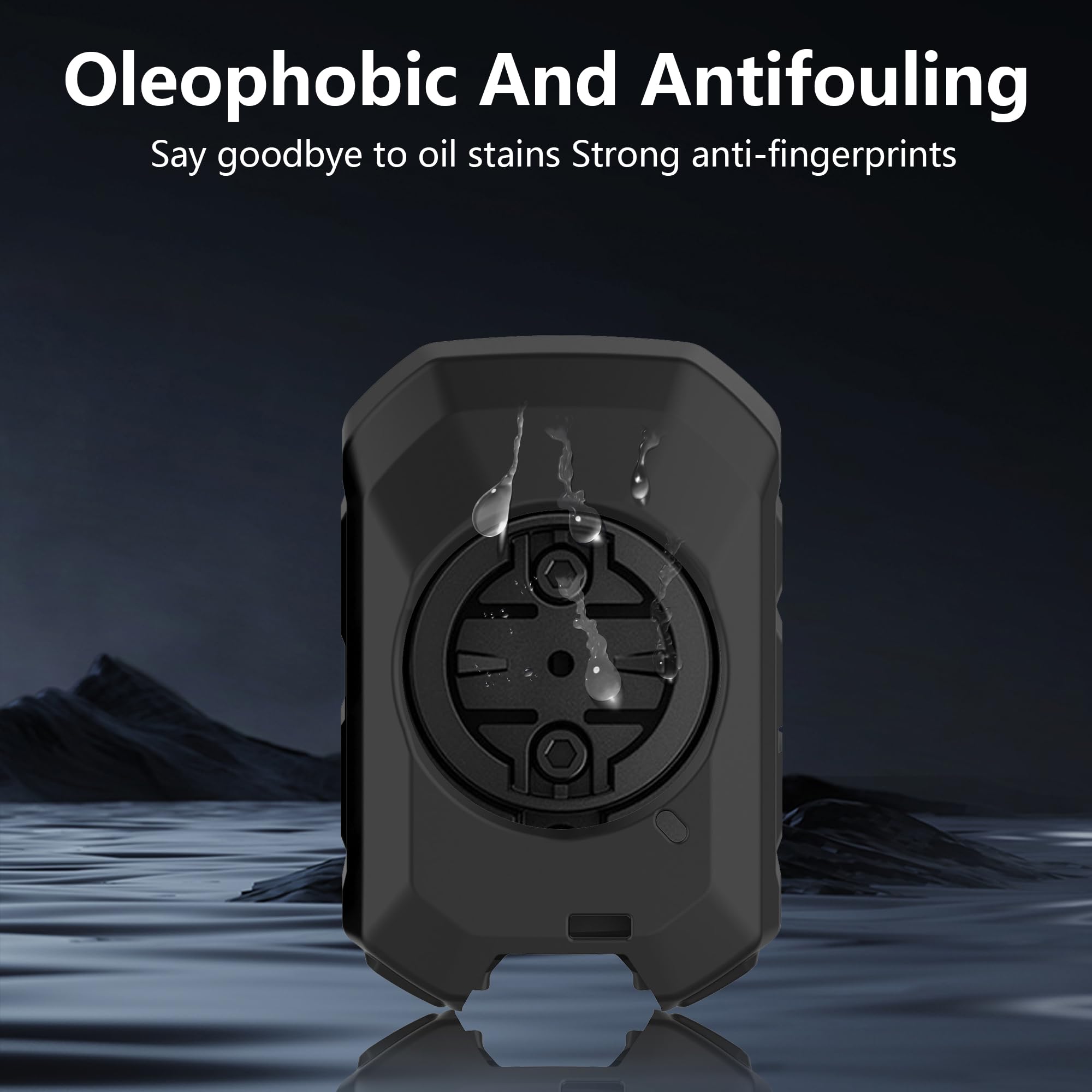 CAUHENYEE Cover per Garmin Edge MTB con 2 Pellicole Protettive in Vetro Temperato, GPS, computer da ciclismo, accessori proteggi schermo (Nero)