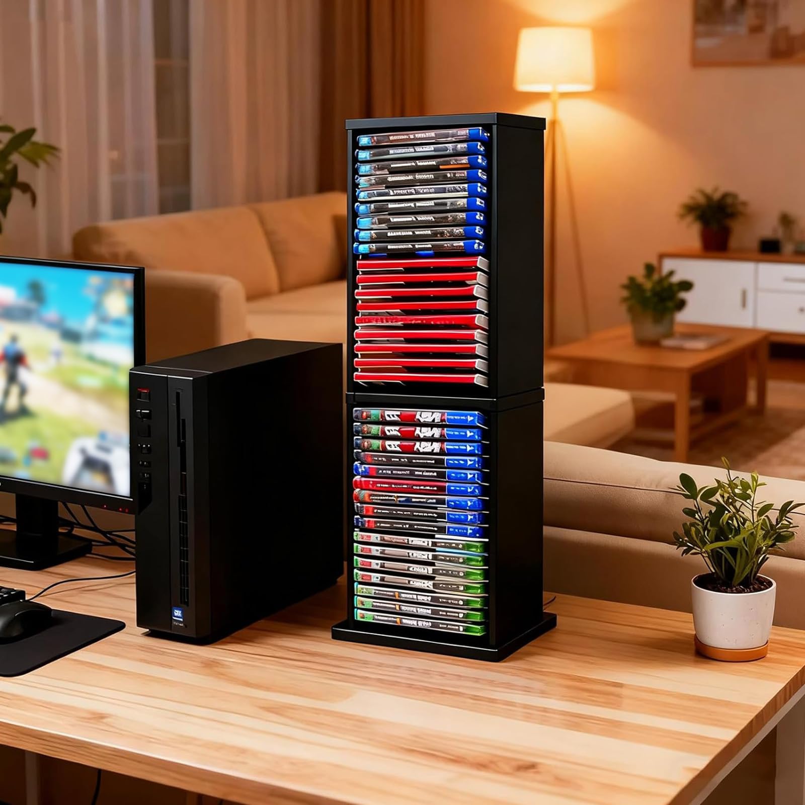 Supporto per Rack Torre di Archiviazione per Scatola di Dischi di Giochi 36 Pezzi di Dischi di Gioco,Supporto Verticale per PS5/PS4/Slim/Pro,Nero