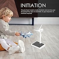 Vista 7 de Alasum Molino de viento de escritorio con energía solar, modelo de viento con energía solar, ornamento de bricolaje, decoración, enseñanza