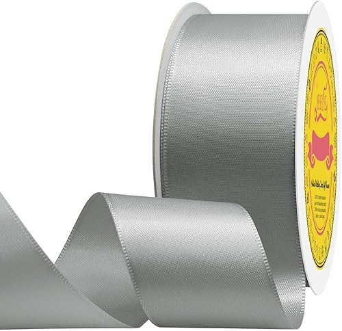 Miniatura 142 de Cinta de satén verde esmeralda de doble cara de 1-1/2 pulgadas x 50 yardas, cinta de poliéster verde esmeralda para envolver regalos, muy adecuada