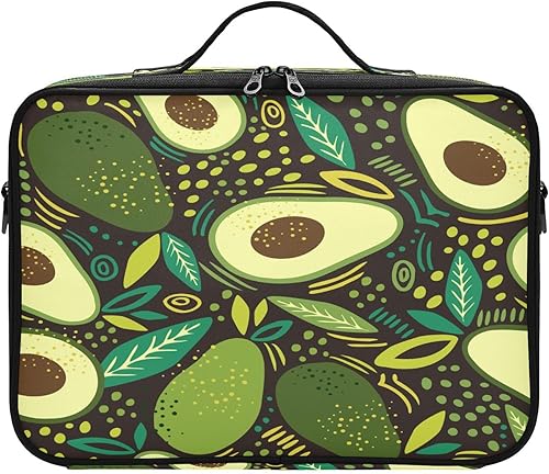 Avocado and Plant Leaf Doodle Dark cosmetic bag makeup bag travel bag for women up bag organizator travel makeup bag bolso para maquillaje men mens disponible en Yaxa Peru