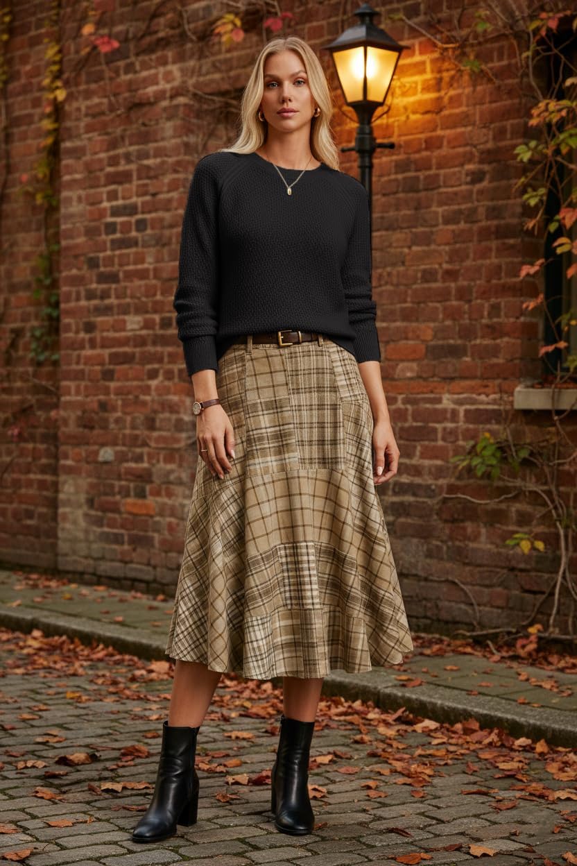 GRACE KARIN Women's Fall Knit Sweater Top, Long Sleeve Merino Wool Blend Pullover, Casual Crewneck Waffle Clothes 2025 - Image 7