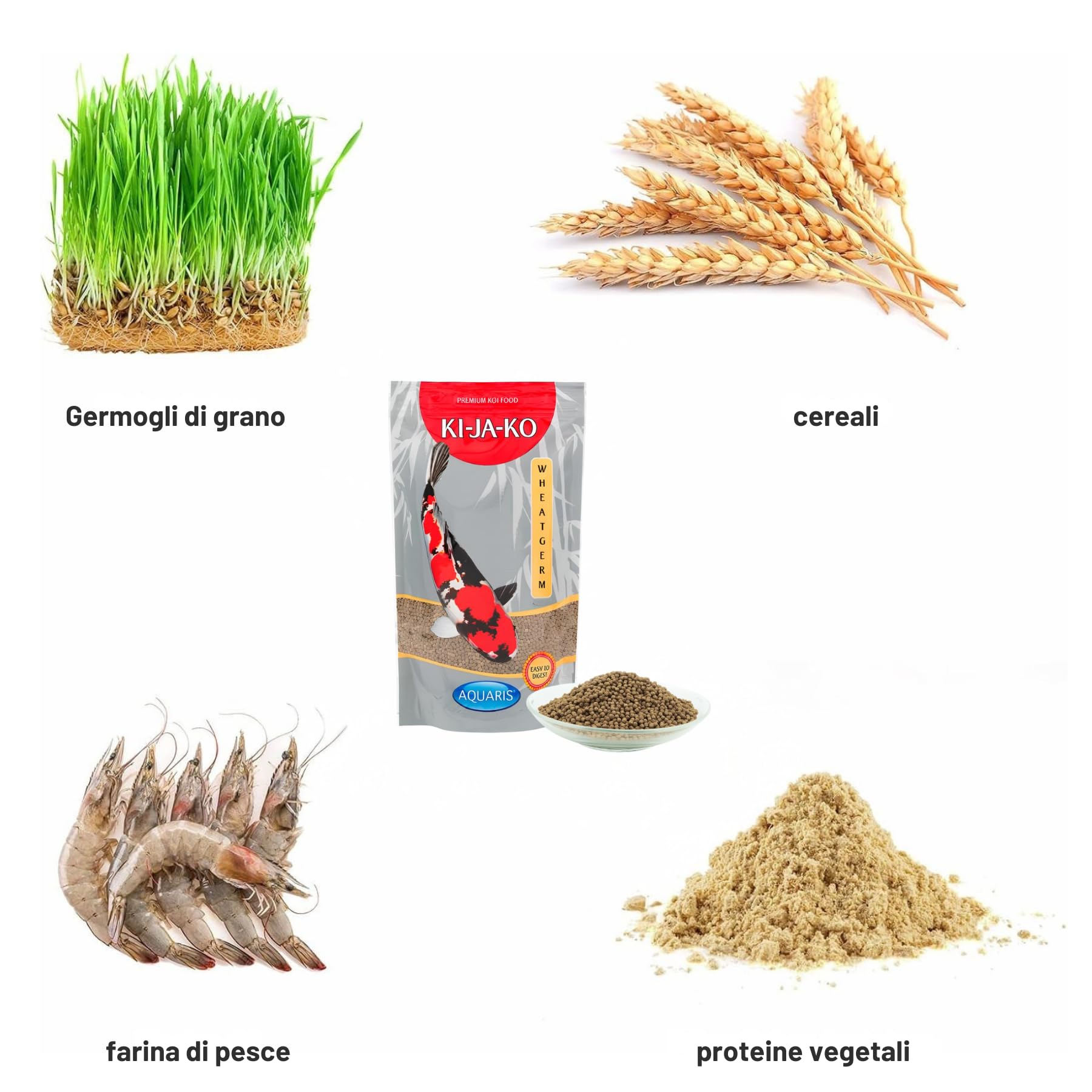 Wheatgerm speciale mangime premium per koi 10 kg / 6mm, per l'alimentazione primaverile e autunnale