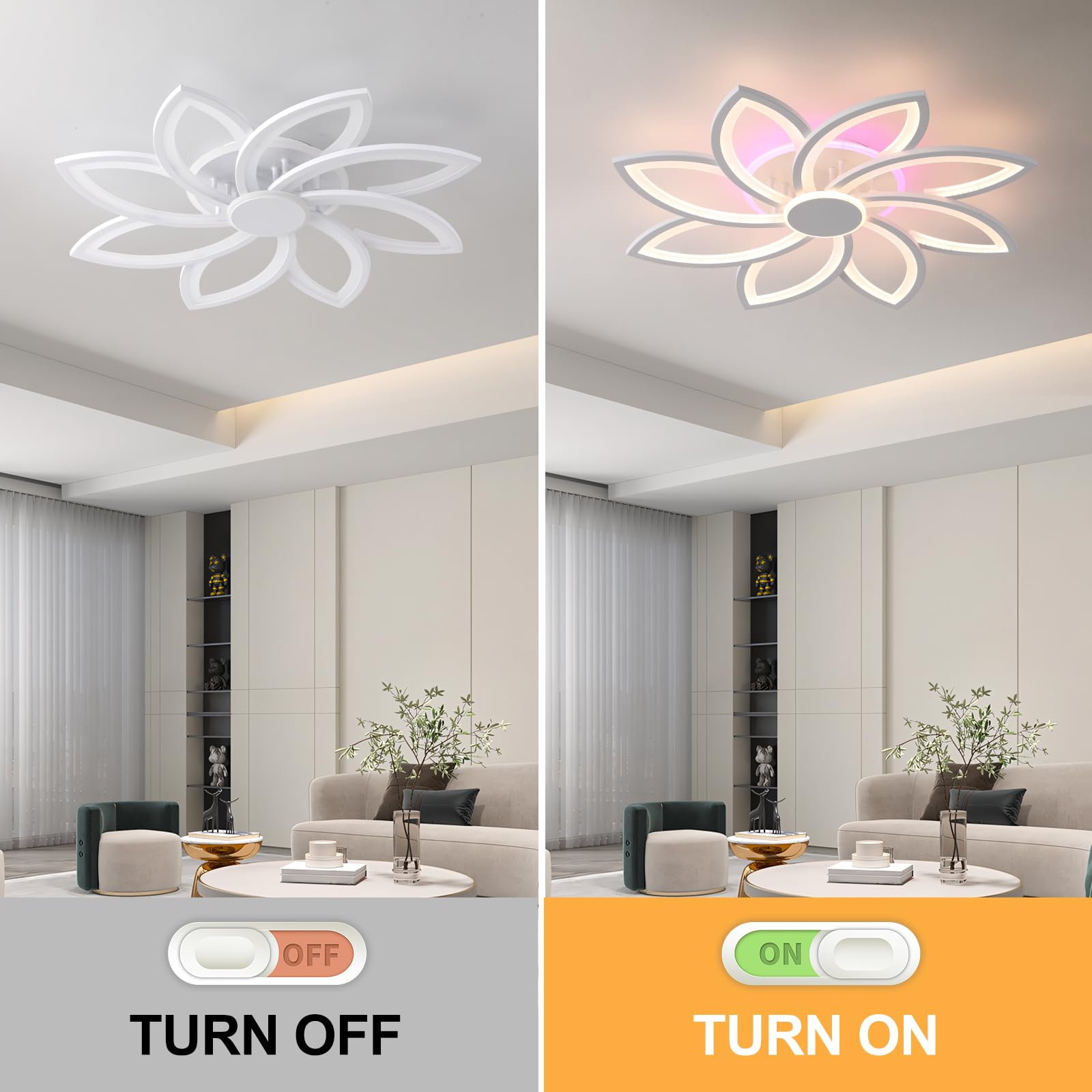led deckenleuchte mit Fernbedienung,deckenlampe dimmbar,wohnzimmer lampe decke weiß,led lampen deckenlampen Innenbereich,moderne deckenleuchten 70W,energiesparend schlafzimmerlampe,3000-6000k