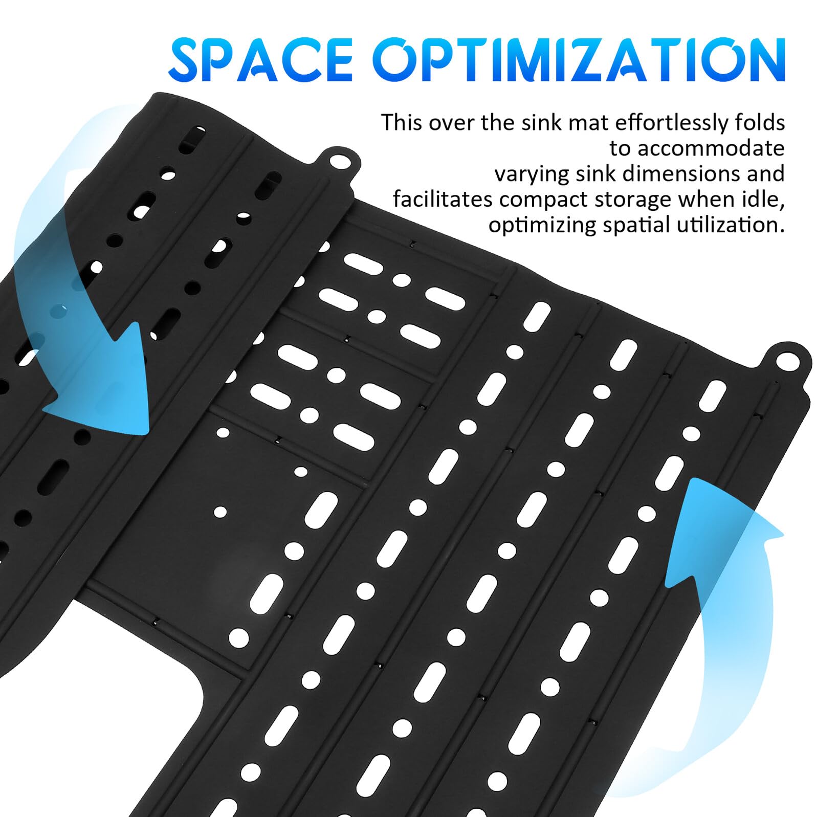 Alfombrilla Plegable de Silicona para Lavabo de Baño Cubierta Multifuncional para Fregadero con Organizador y Secado Rápido Resistente y Ahorra Espacio Color Negro