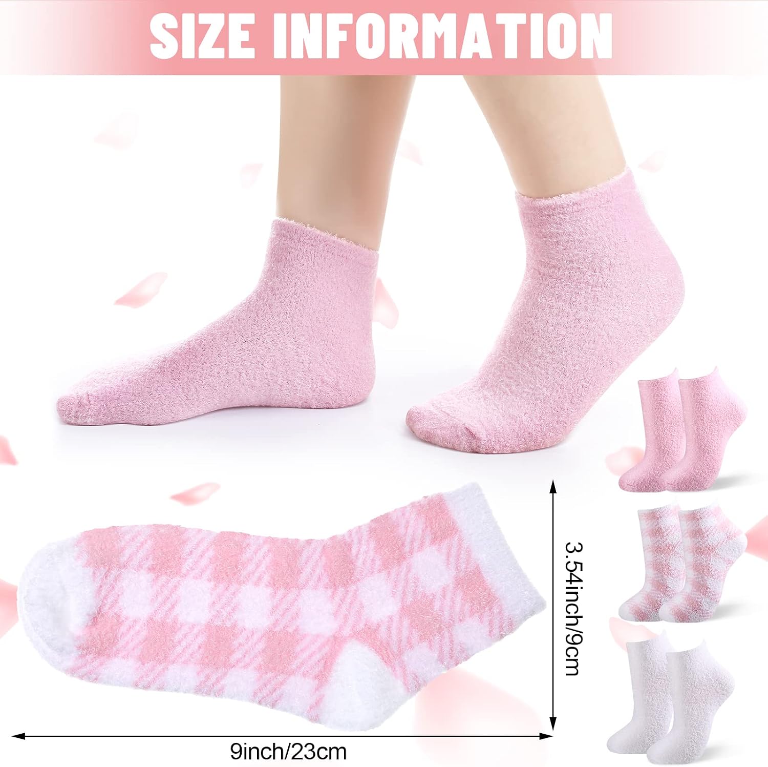 Tarpop 3 Pairs Aloe Socks Women Valentines Day Moisturizing Spa Socks for Dry Cracked Heel Feet Infused Gel Sleeping Fuzzy Lotion Gift for Women Men Softening Dry Feet(Pink)