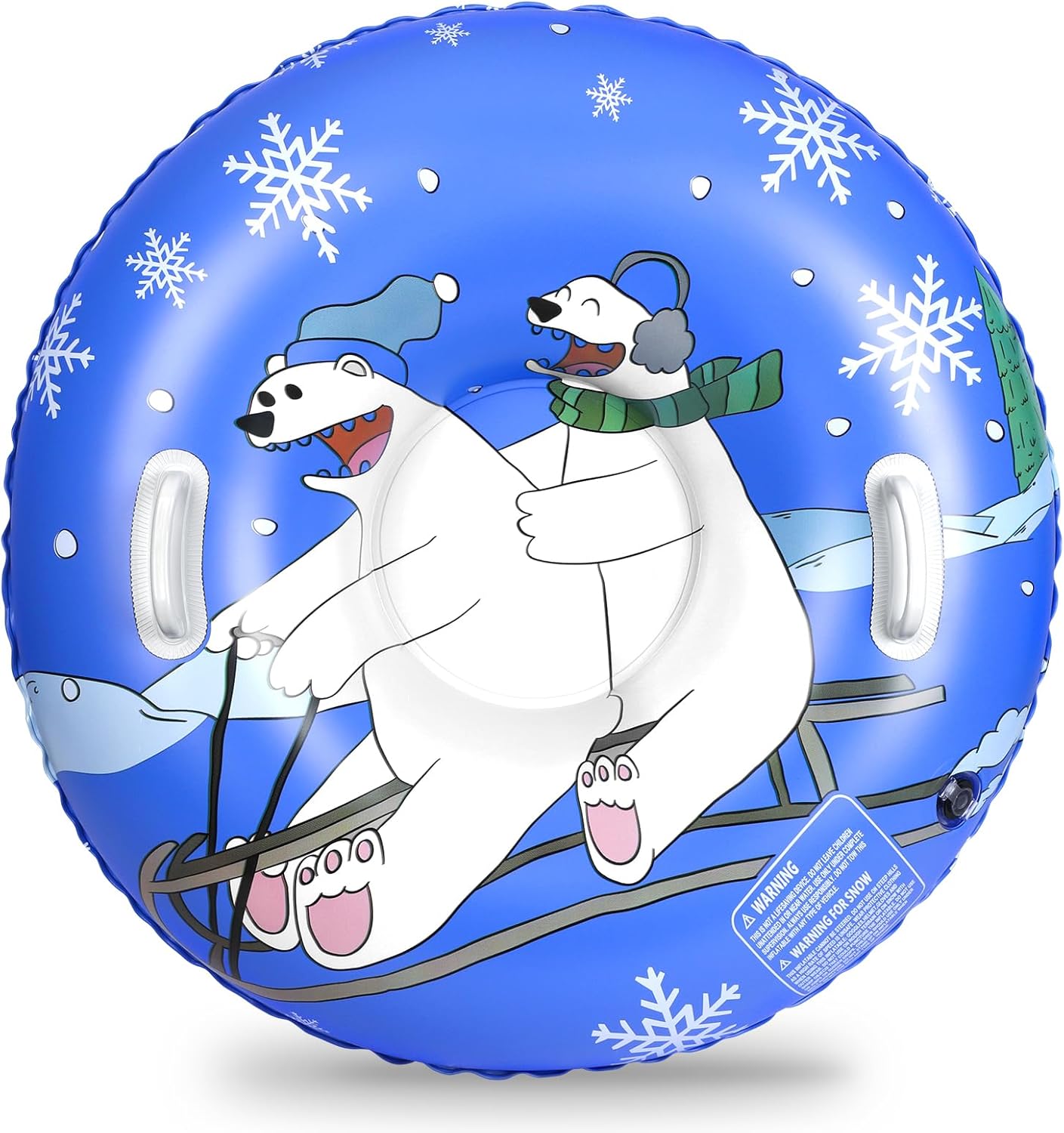 Snow Tubes for Kids, 36" Durable Inflatable Snow Sleds, Heavy Duty Thickened Bottom Snow Sled with Sturdy Handles, Sledding Skiing Winter Outdoor Gifts Toys for Kids