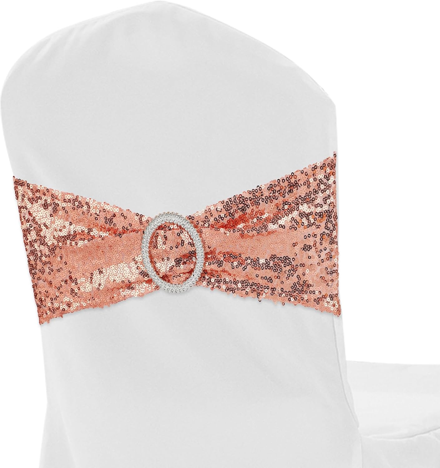 KBY Pack of 100 Sequin Spandex Chair Sashes for Wedding