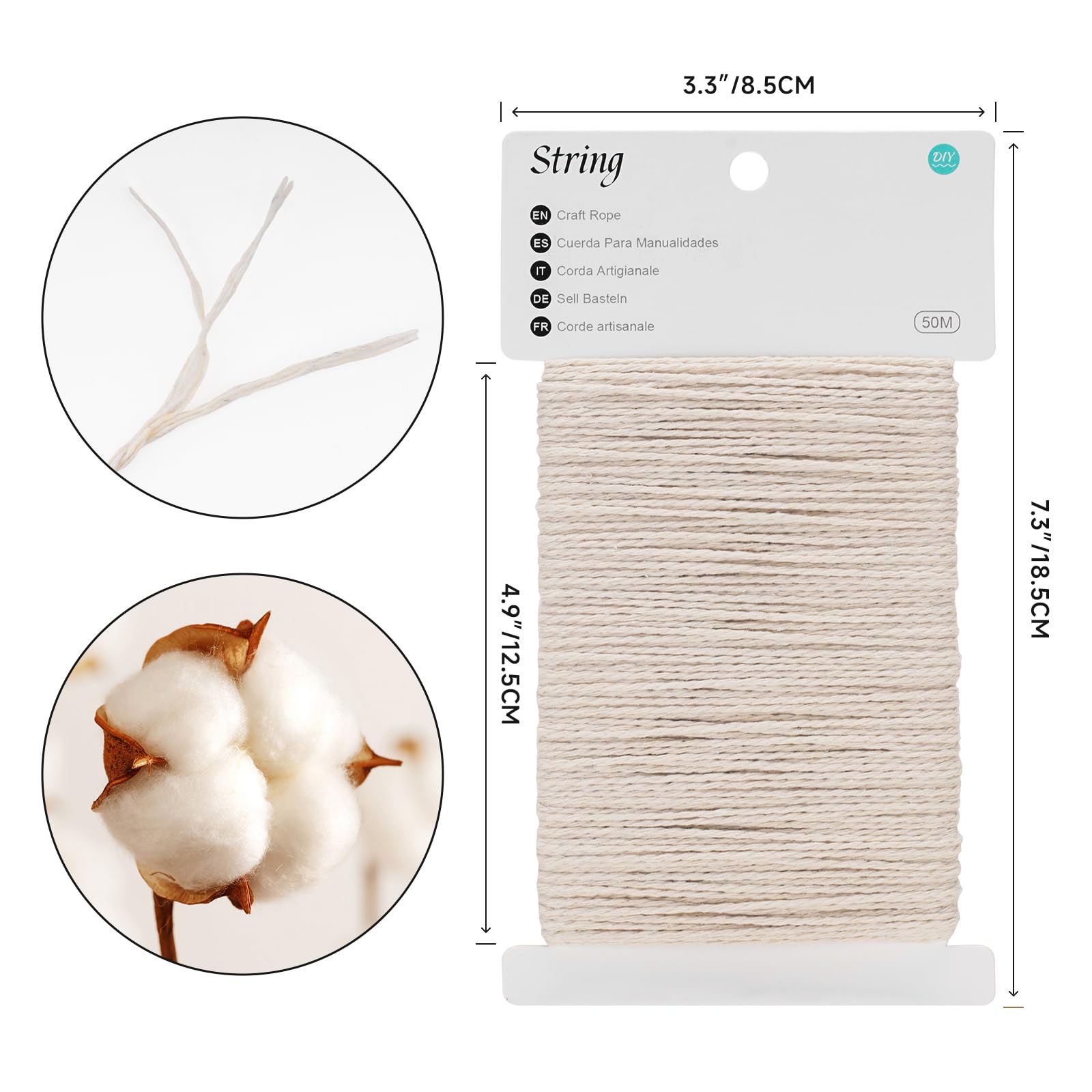 Corde De Coton Naturel 100 M – 1,2 Mm – 4 Brins – écru – Pour Emballage, Bricolage, Jardinage - 12