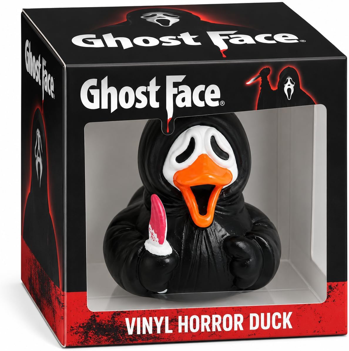Fun Express Ghost Face Collectible Horror Rubber Duck - Halloween Decor
