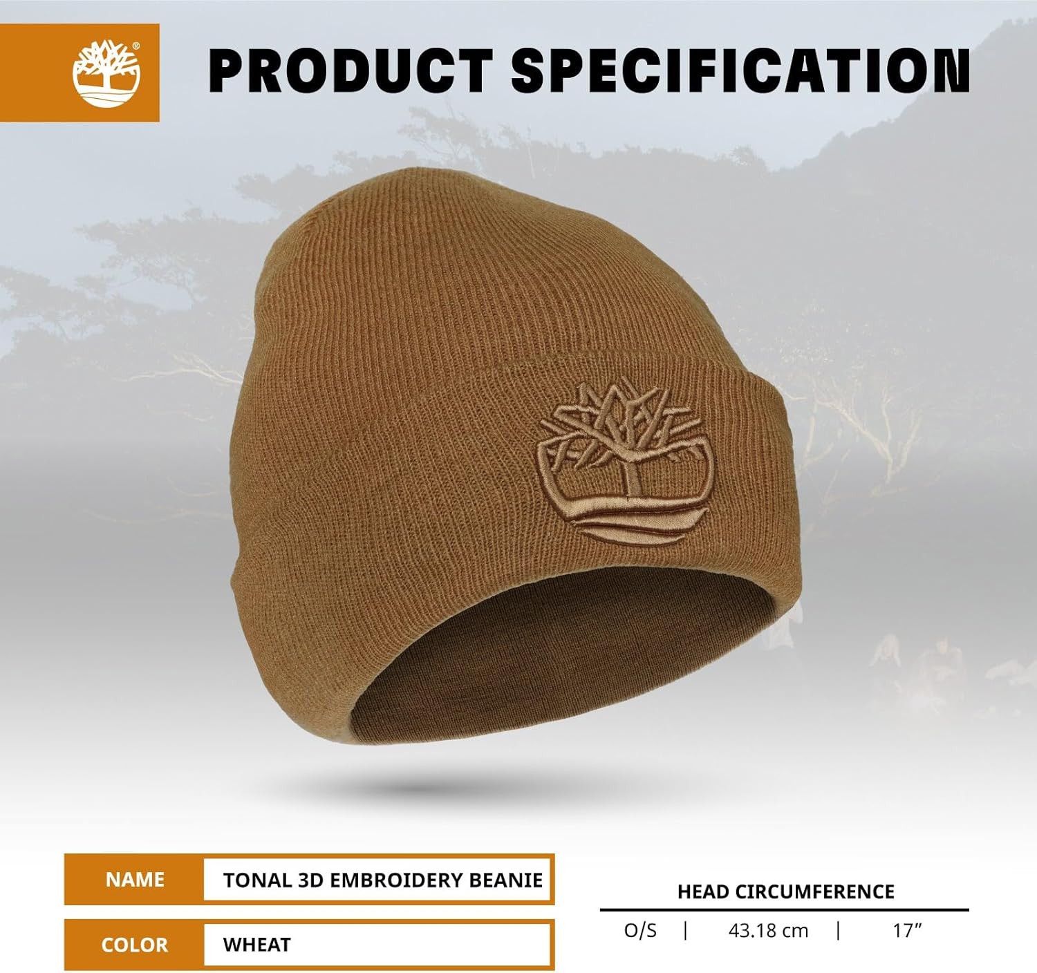 Timberland Men’s Tonal 3D Embroidery Beanie - Soft Knit Winter Hat, Raised Logo, Warm Stretch Fit for Cold Weather Wear - Image 6
