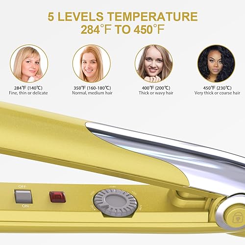 Miniatura 3 de Mini plancha plana mini plancha de pelo de doble voltaje para pelo corto barba y corte pixie calentamiento rápido de 30 sec