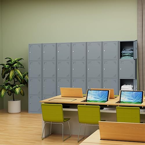 Vista 32 de Yizosh Taquillas de metal para empleados con llaves, armario de almacenamiento de 71 pulgadas para empleados con 1 puerta, armario de almacenamiento