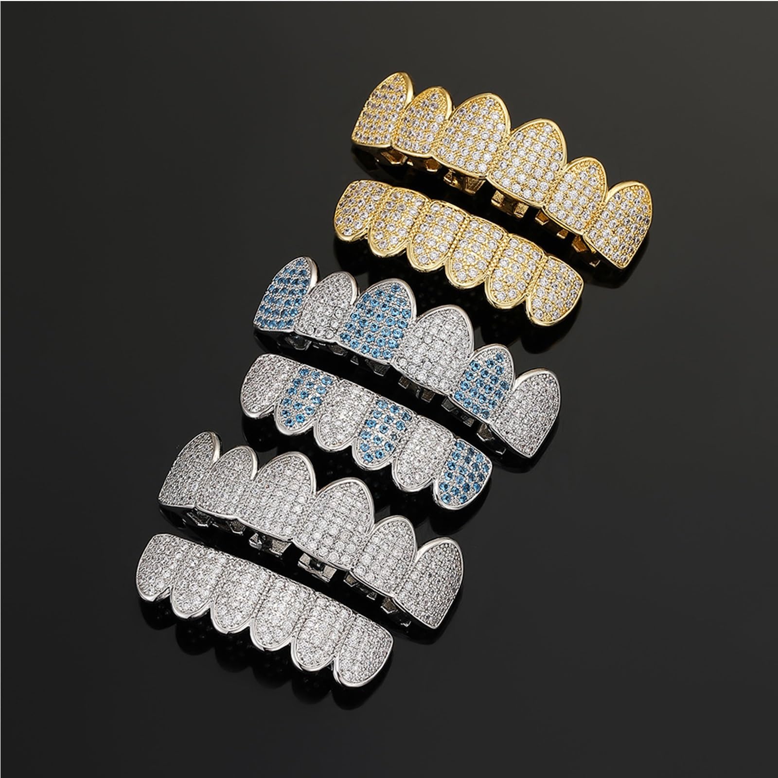 Grillz De Diamante Con Personalidad De Hip Hop Callejero Para Mujeres Y Hombres, Gorras Para Dientes Para Fiestas De Cosplay, Accesorios De Joyería, Disfraz De Rapero