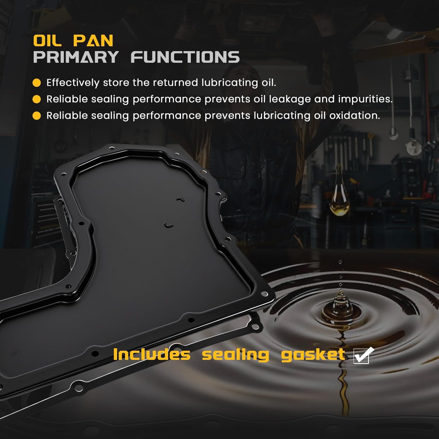 Transmission Oil Pan with Gasket Compatible with Saturn Aura Ion L100 LS1/2 LW1/2, Chevrolet Cavalier Classic, Oldsmobile Achieva Alero Cutlass, Daewoo Lanos, Pontiac G5/G6 Pursuit, 265-809
