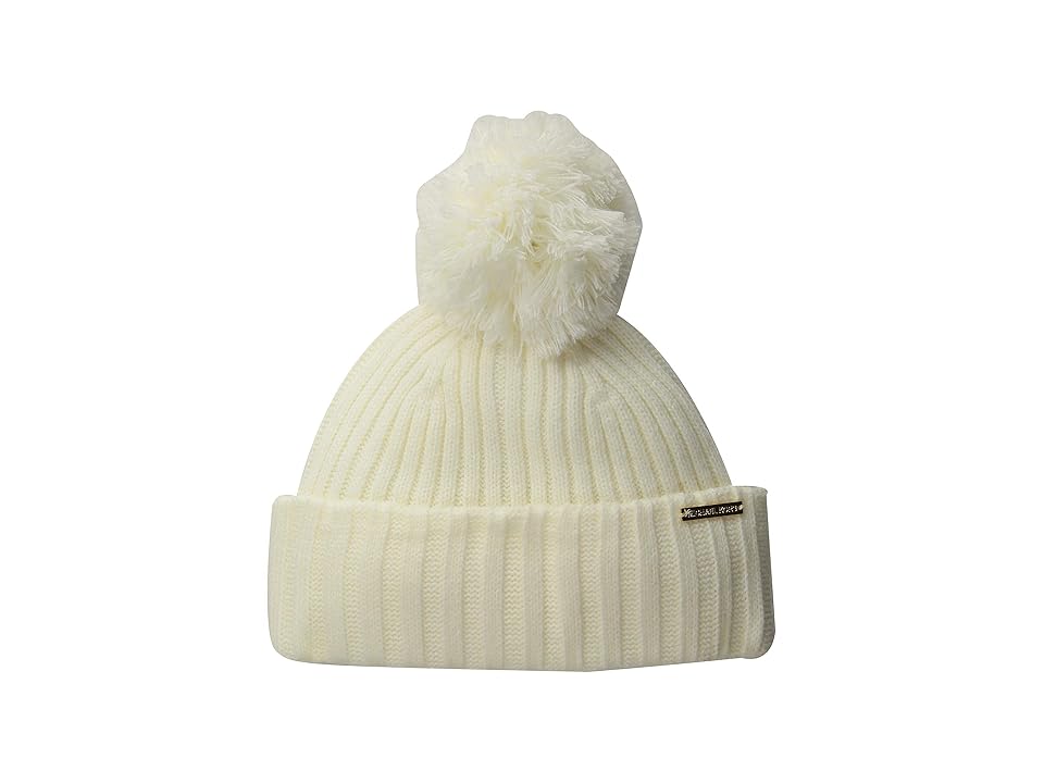 

MICHAEL Michael Kors Rib Cuff Hat (Cream/Gold) Cold Weather Hats