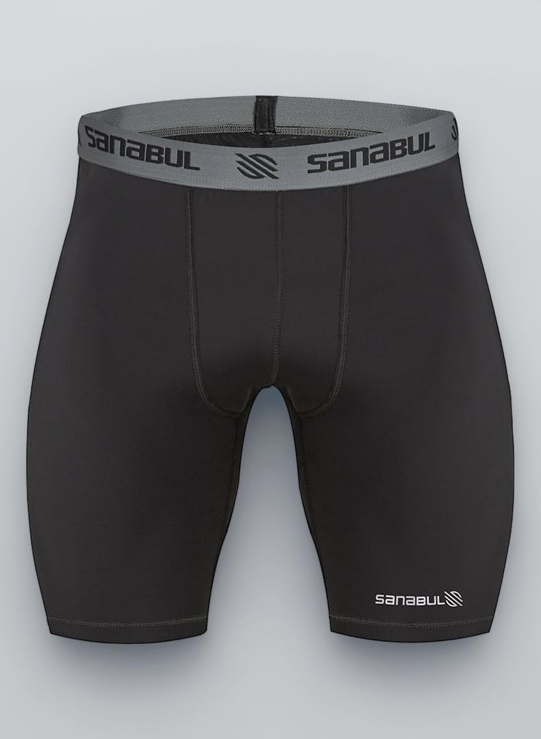 Sanabul Men's Compression Base Layer Workout Shorts for Jiu Jitsu, MMA Wrestling, and Training
