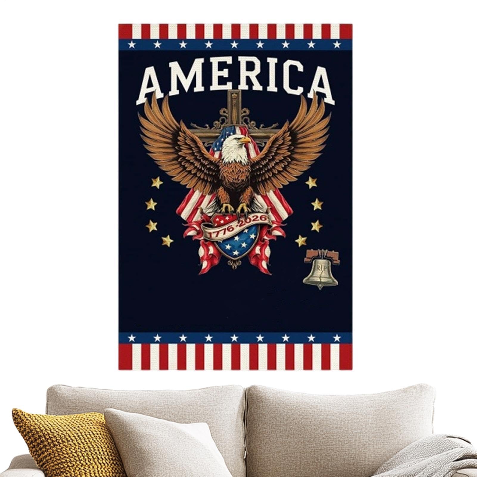 Bandera de EEUU de 30x45cm ideal para decoraciones patrióticas en fachadas y aulas