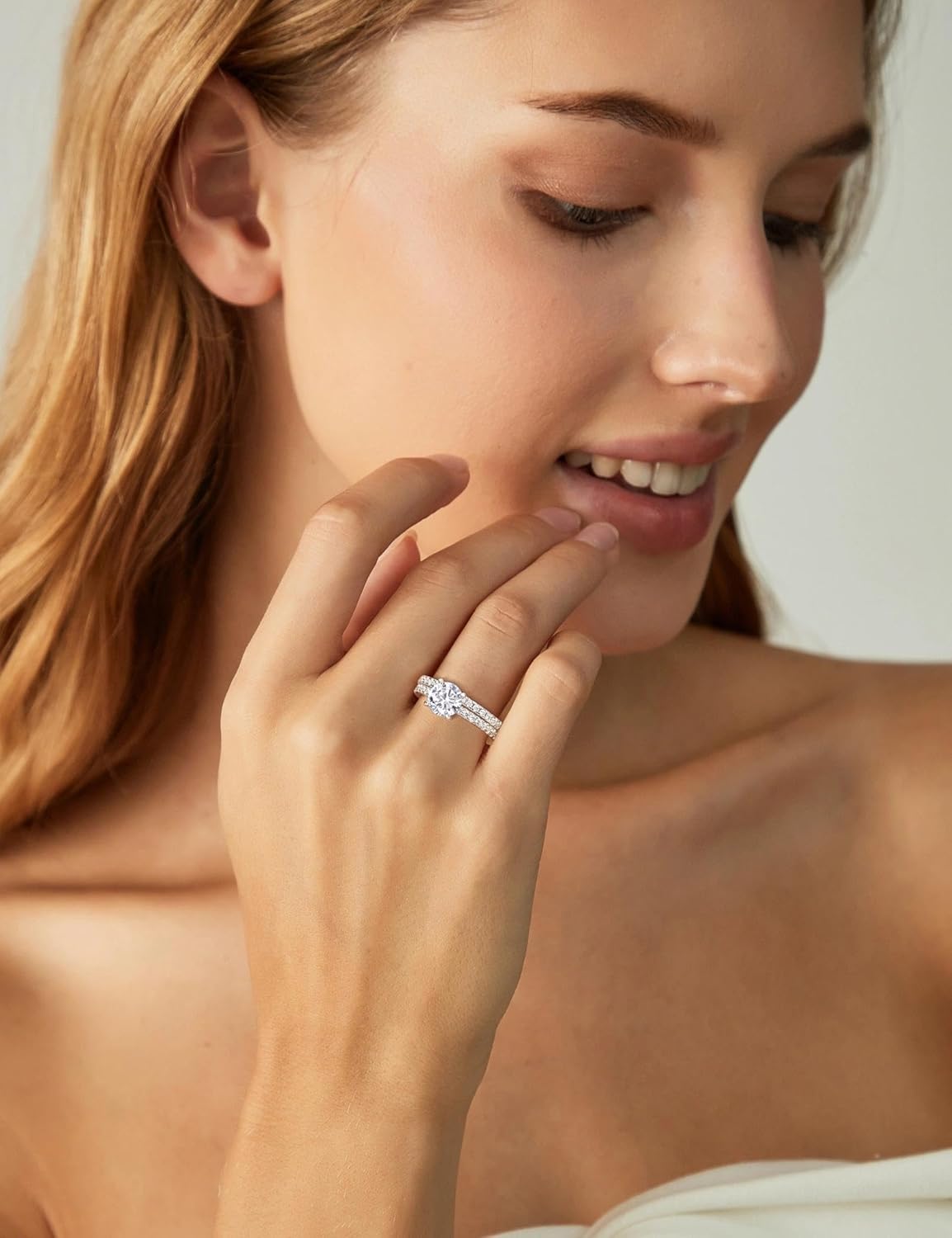 EAMTI Moissanite Wedding Bands for Women 5 Stone Eternity Bands Rings D Color VVS1 Clarity 925 Sterling Silver Anniversary Moissanite Stackable Engagement Curved Rings for Women Size 5-10 - Image 5