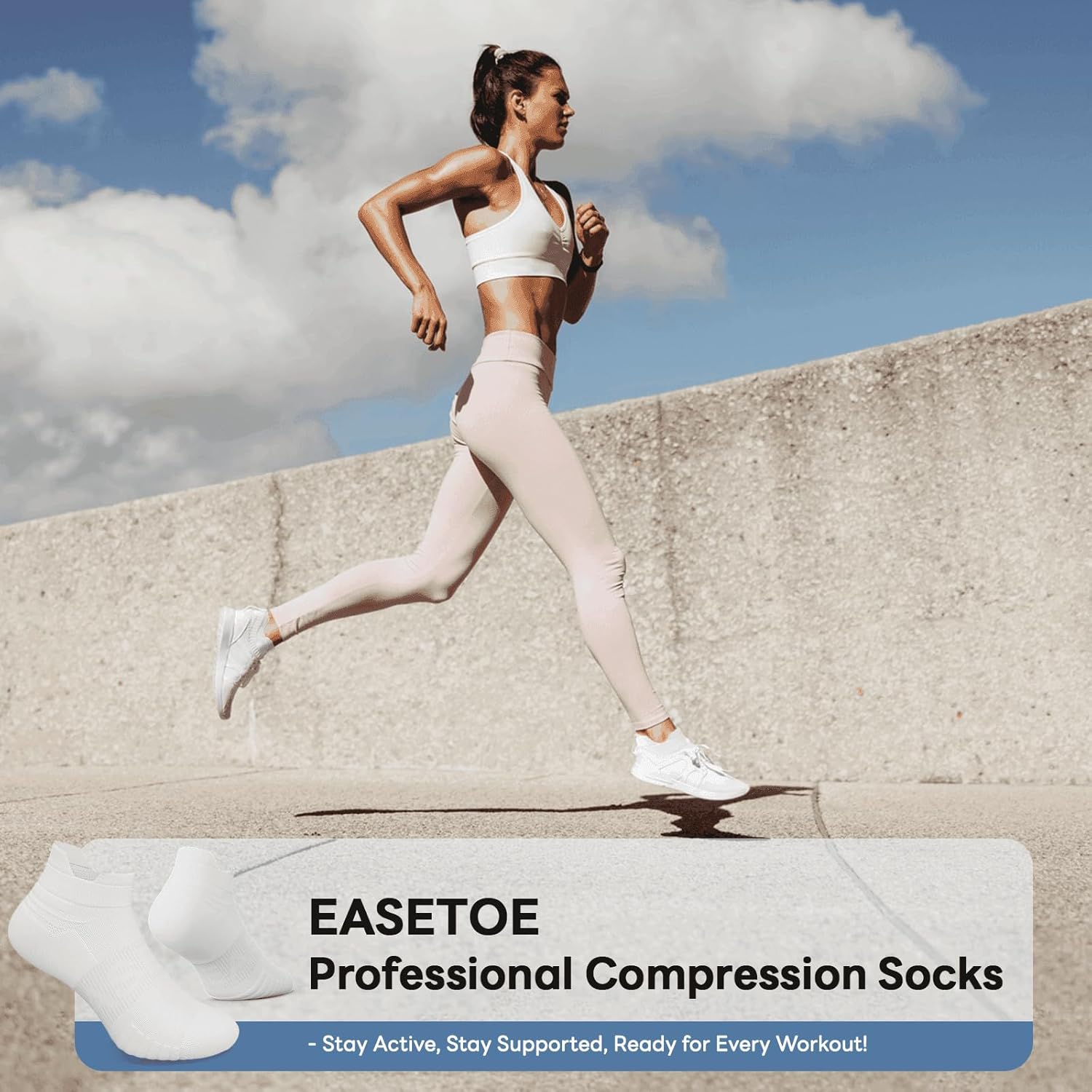 6 Pairs Ankle Compression Socks Men Women 15-20 mmHg Low Cut Athletic Running Arch Support for Travel Nurses Flight - Image 2