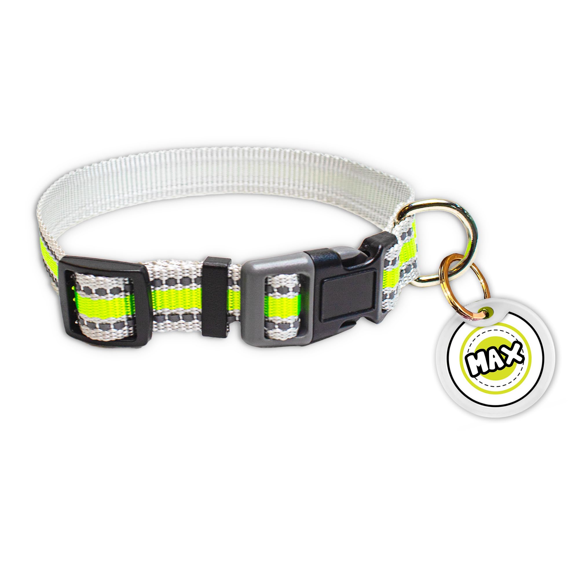 Pawsindia Reflective Collar with Name Tag for Small & Medium Dogs, 0.75 Inches Wide and Adjustable Length Comes with Customize Name Tag - Green (B0CY2VC8NK) Amazon Price History, Amazon Price Tracker