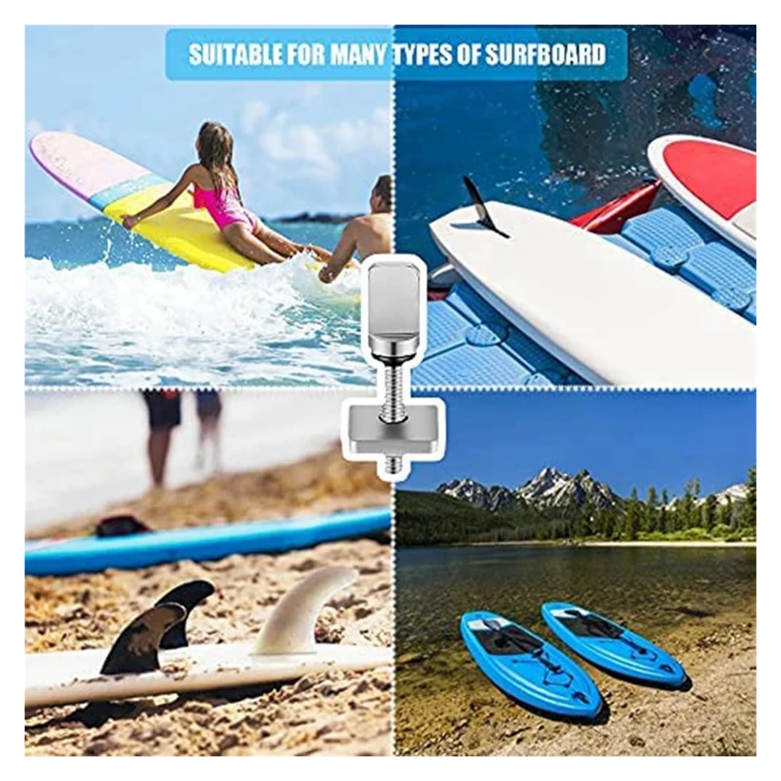 6 PCS Surfboard Fin Screws, No Tool Stainless Steel Thumb Screw Replacement Accessories For SUP Surf Longboard Paddleboard