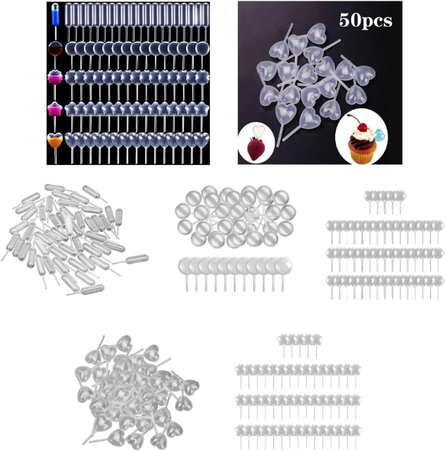 CALANDIS™ 50x Cupcake Pipettes 4ml Clear Squeeze Dropper for Cupcakes Pastries Waffles Style A | Other Kitchen Tools & Gadgets | Kitchen Tools & Gadgets | Kitchen, Dining & Bar