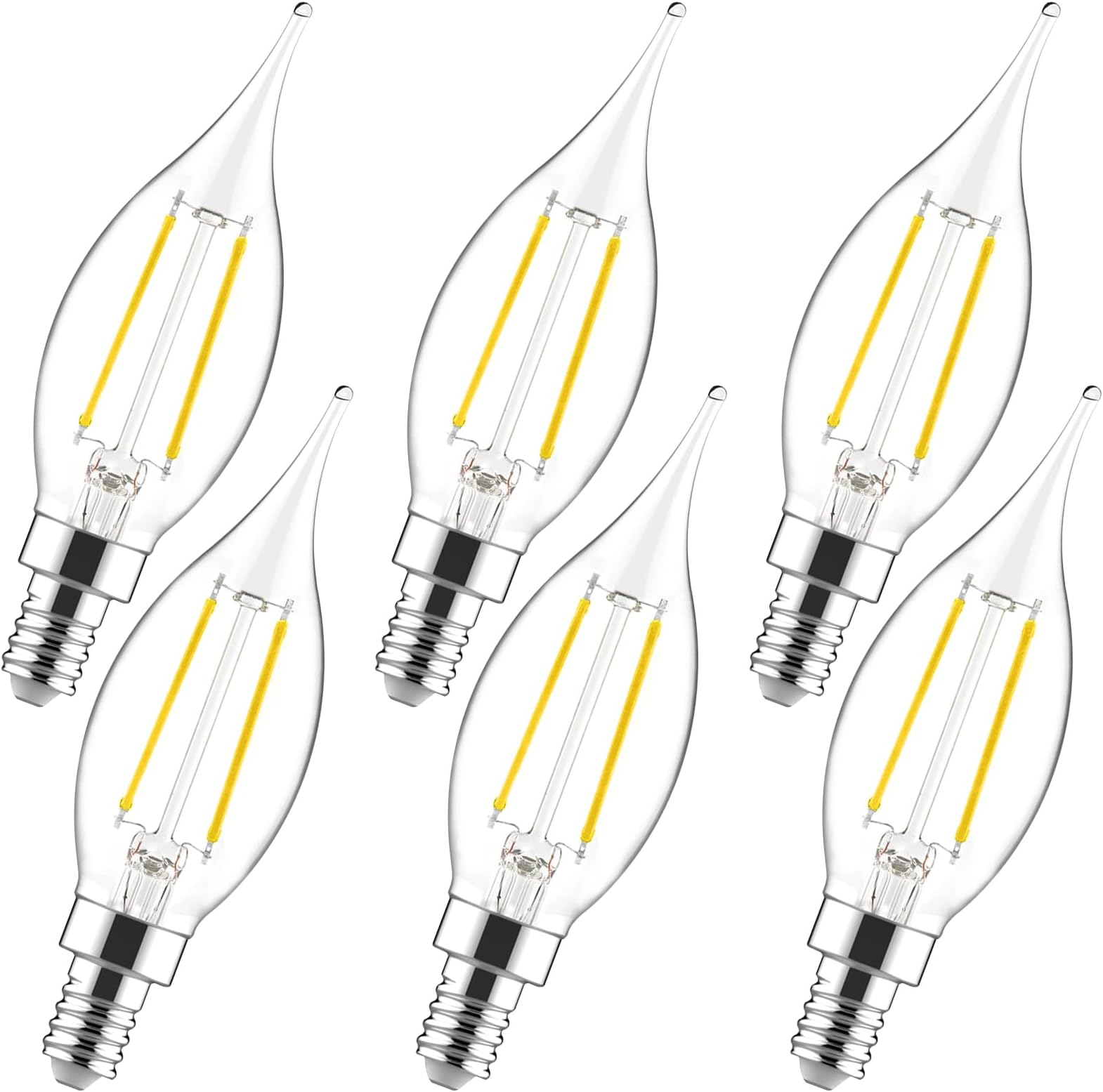 Sengled E12 Candelabra LED Bulbs Dimmable, 40W Equivalent CA10 Chandelier Light Bulbs, 5000K Daylight White Candle Bulbs for Chandeliers, Ceiling Fan, Pendant Light, 6 Pack