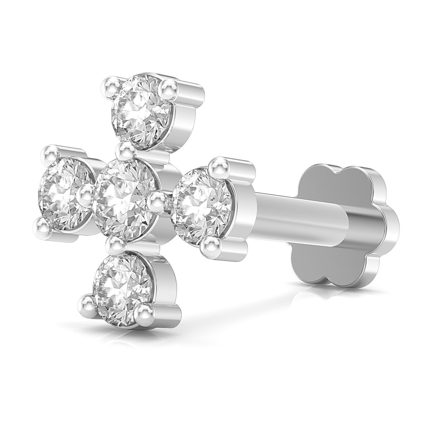 925 Sterling Silver 18K Gold Plated Cross Harmony Nose Pin for Women and Girls | With Certificate of Authenticity and 925 Stamp-image-23