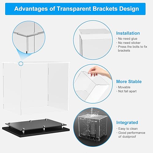Miniatura 5 de Vitrina transparente para guantes de boxeo, estuche de exhibición de guantes de béisbol acrílicos de autoensamblaje para tamaño completo, vitrina de