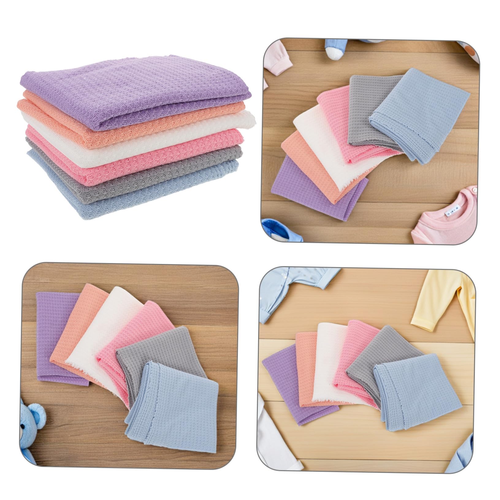 Abaodam 6piezas Fotografía De Swaddle Paño De Color Sólido Accesorios para Recién Nacidos para Envolver Bebés Conjunto para Sesión De Fotos