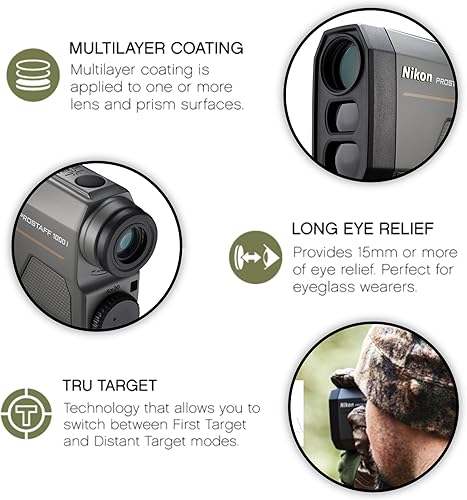 Miniatura 3 de Nikon Prostaff - Telémetro láser con 3 pilas CR2 y paño de limpieza Lumintrail