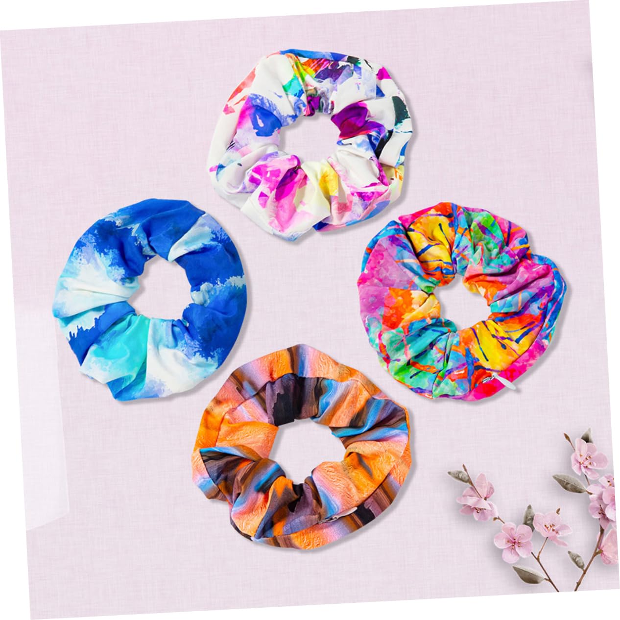 12piezas Scrunchies Con Función De Cremallera Para Coletas Accesorios De Cabello Coloridos y Prácticos Para Mujeres