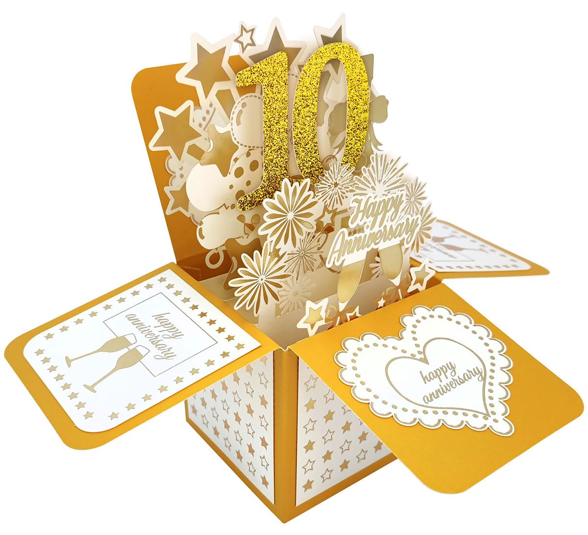 scicent 10th Anniversary 3D Pop Up Greeting Card, Marriage, Soulmates, Celebration, Being Together, Congratulations, Romantic