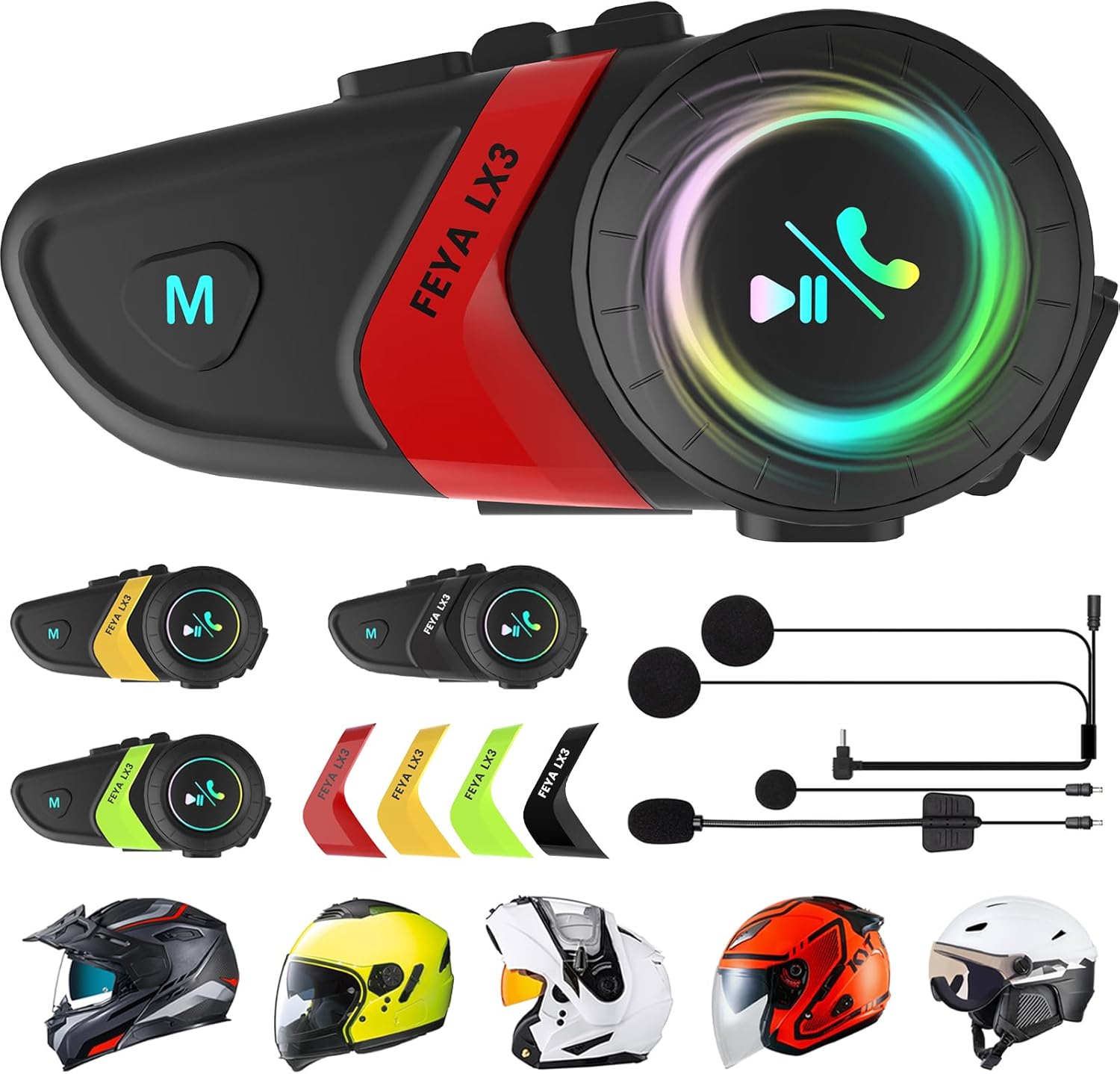 FEYA motorcycle helmet speakers with long battery life