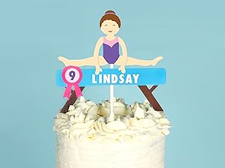 Gymnastics - Custom Name Cake Topper | Gymnastics Birthday Party Decor | Gymnast Name Cake Topper | Gymnastics Custom Name Topper | Girls Birthday Party