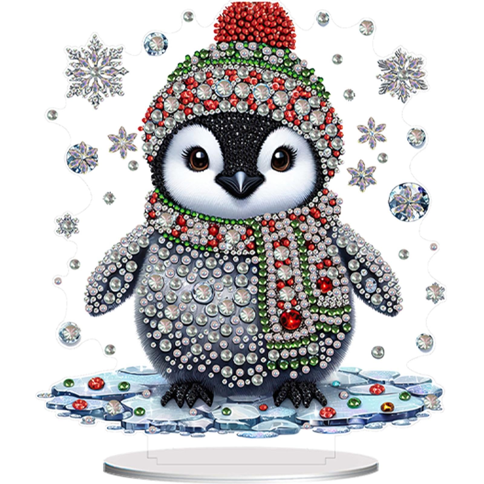 KOBONA Acrylic Special Shaped Cute Animal Diamond Painting Tabletop Ornaments Kit 5D DIY Diamond Art Tabletop Decorations for Table Decoration (LB221)