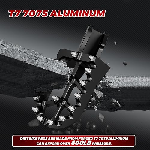 Miniatura 6 de JFG RACING Surron Estriberas con resortes, CNC 7075 Sur Ron reposapiés para bicicleta eléctrica SurronSur Ron XSur Ron SX160X260, color negro