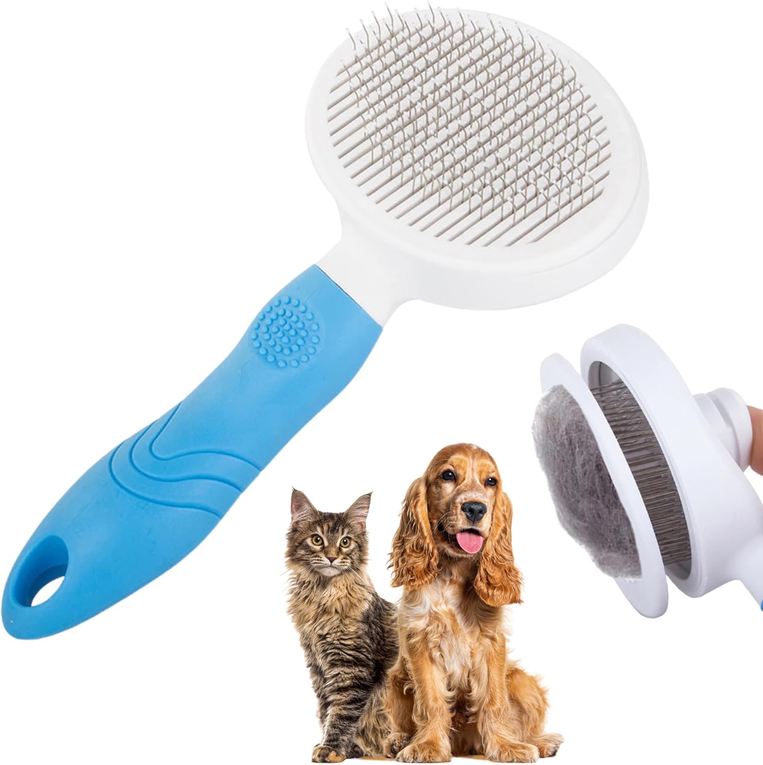 Cat and Dog Brush - Ergonomic and Lightweight Self-Cleaning Accessory for Cats and Dogs, Dog Brush, Cat Brush, Suitable for Long Hair and Short Animal Hair, Ideal for the 2
