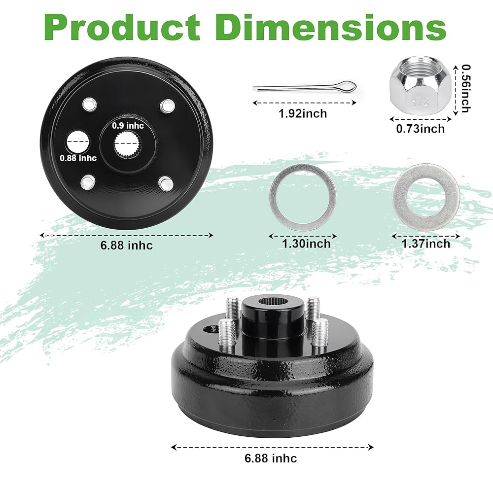 Amazon.com : 10L0L Golf Cart Brake Drum Hub Assembly for