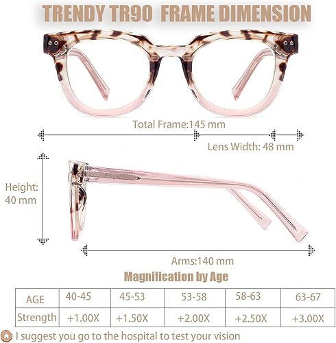 Miniatura 6 de ESAVIA Lentes de lectura de alta calidad para mujer, estilo Oprah, para lectura de computadora, anti luz azul, con marco irrompible TR90