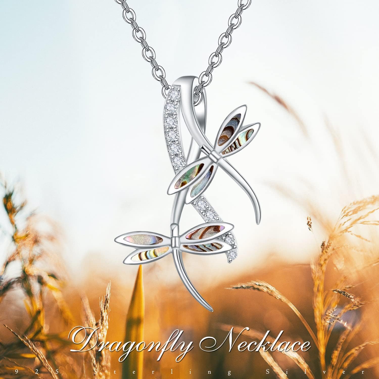 PRAYMOS Dragonfly Gifts 925 Sterling Silver Dragonfly Necklace for Women Dreamy Dragon fly Pendant Dragonflies Jewelry Birthday Gift 18+2" Adjustable Chain - Image 6