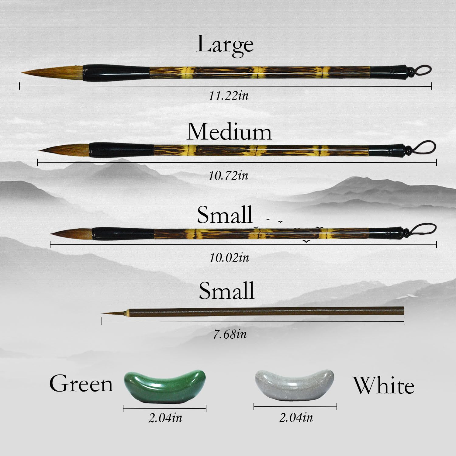 Knana 6Pcs Calligraphy Brush Set With Holders - Sumi, Maobi, Watercolor & Ink Painting Brushes For Beginners