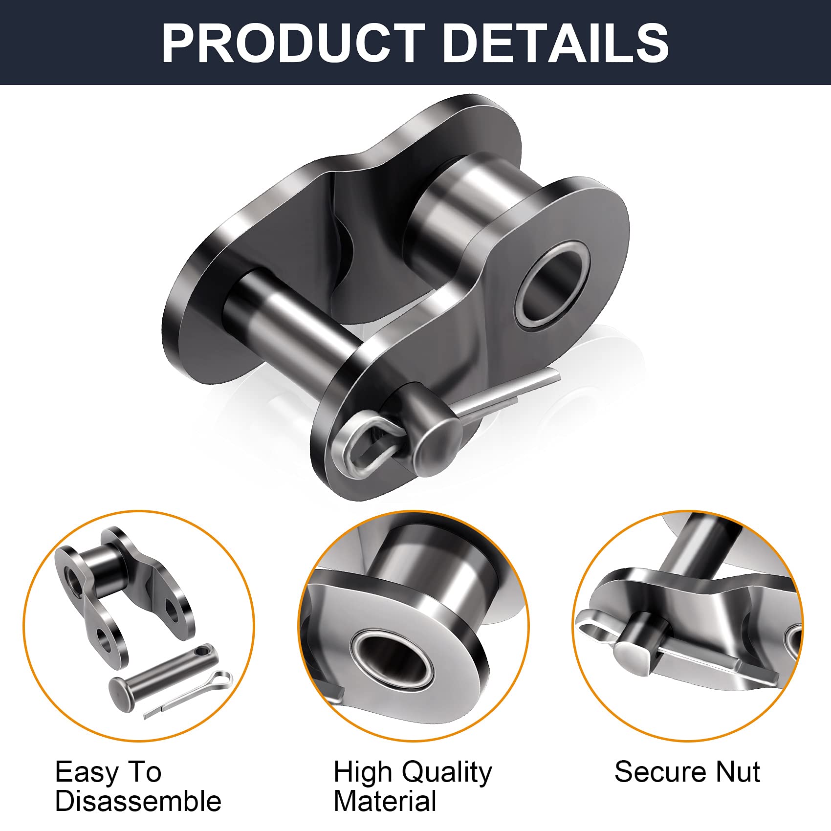 OIIKI Roller Chain Offset Link #40, 8-Pack — Amazon image 4