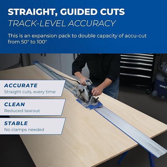 Kreg Accu-Cut Expansion Pack, Circular Saw Guide, KMA2750, Adds 50