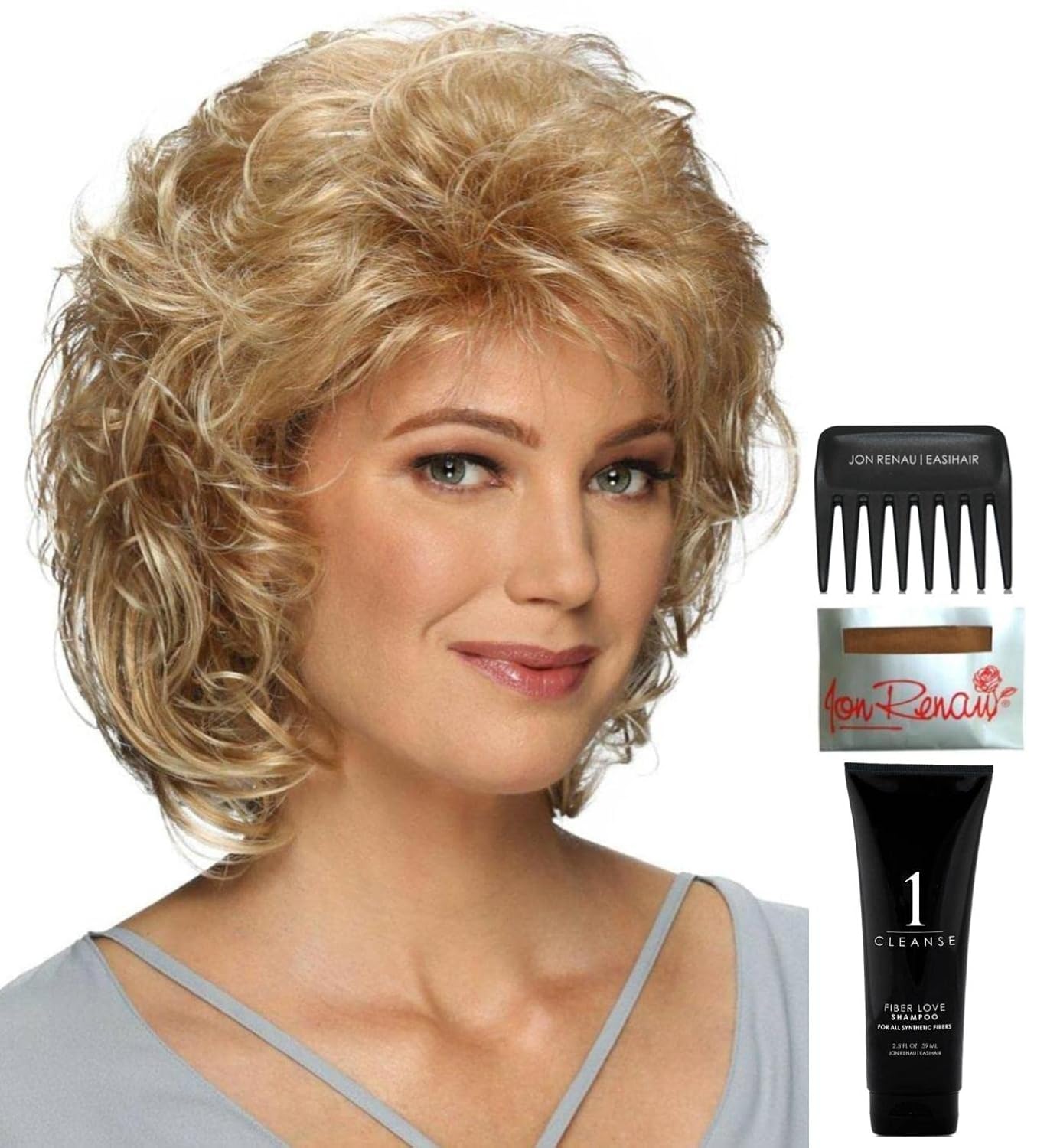 Bundle - 5 Items: Compliment Wig by Estetica, Christy's Wigs Q & A Booklet, 2oz Travel Size Wig Shampoo, Wig Cap & Wide Tooth Comb - Color: RTRED
